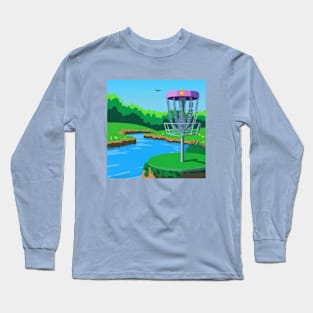 Disc Golf Along Side a River Long Sleeve T-Shirt